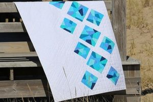 Sea Glass Modern Improv Paper Pieced Quilt by Amy Friend