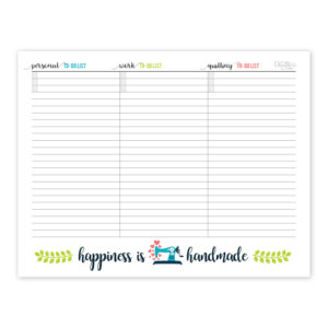Quilter's To Do List Interactive Printable PDF, full page version